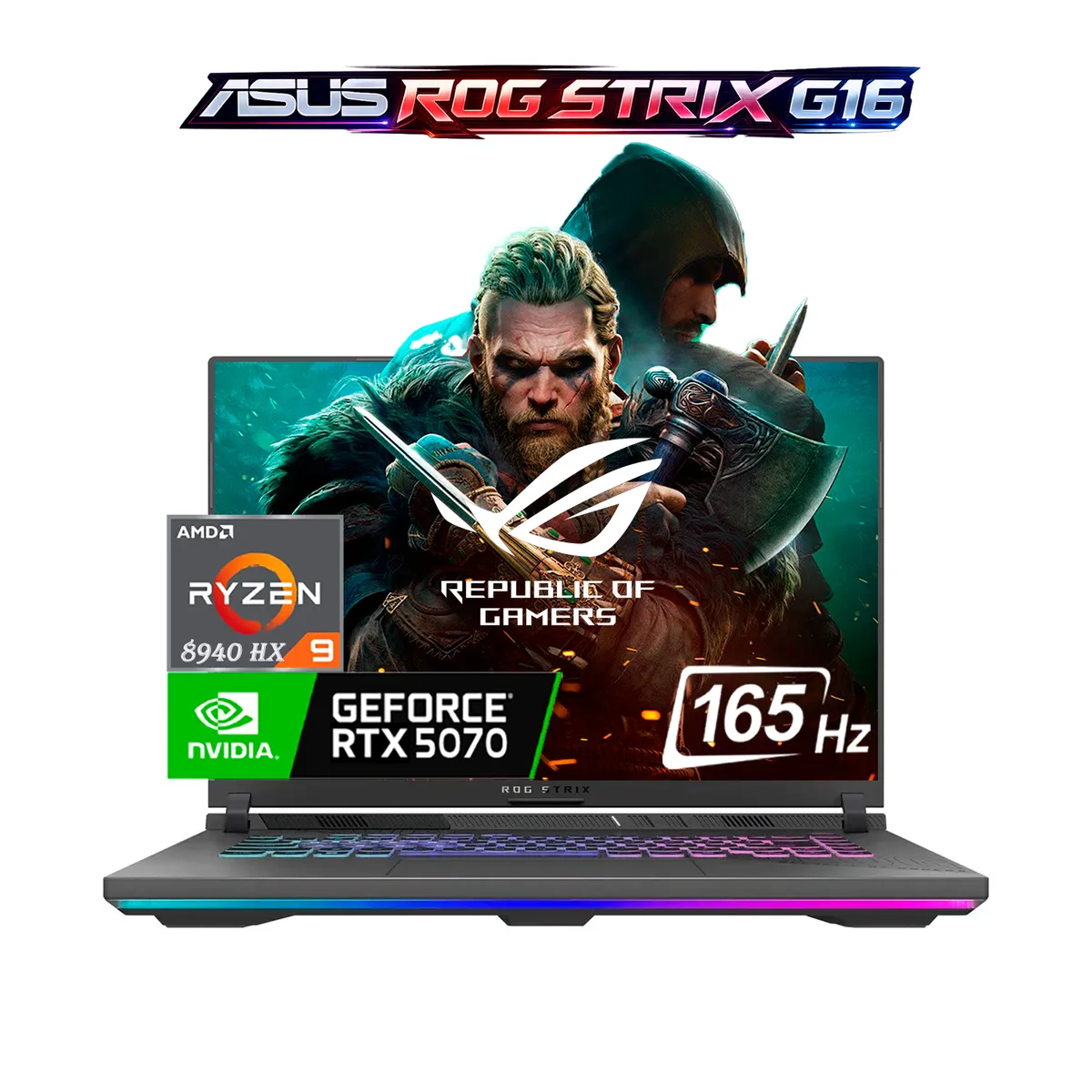 ASUS - Computador Portátil Gamer Asus Rog Strix G16 Amd Ryzen 9 8940 Hx 32/4 TB SSd Rtx 5070 16"  FHD