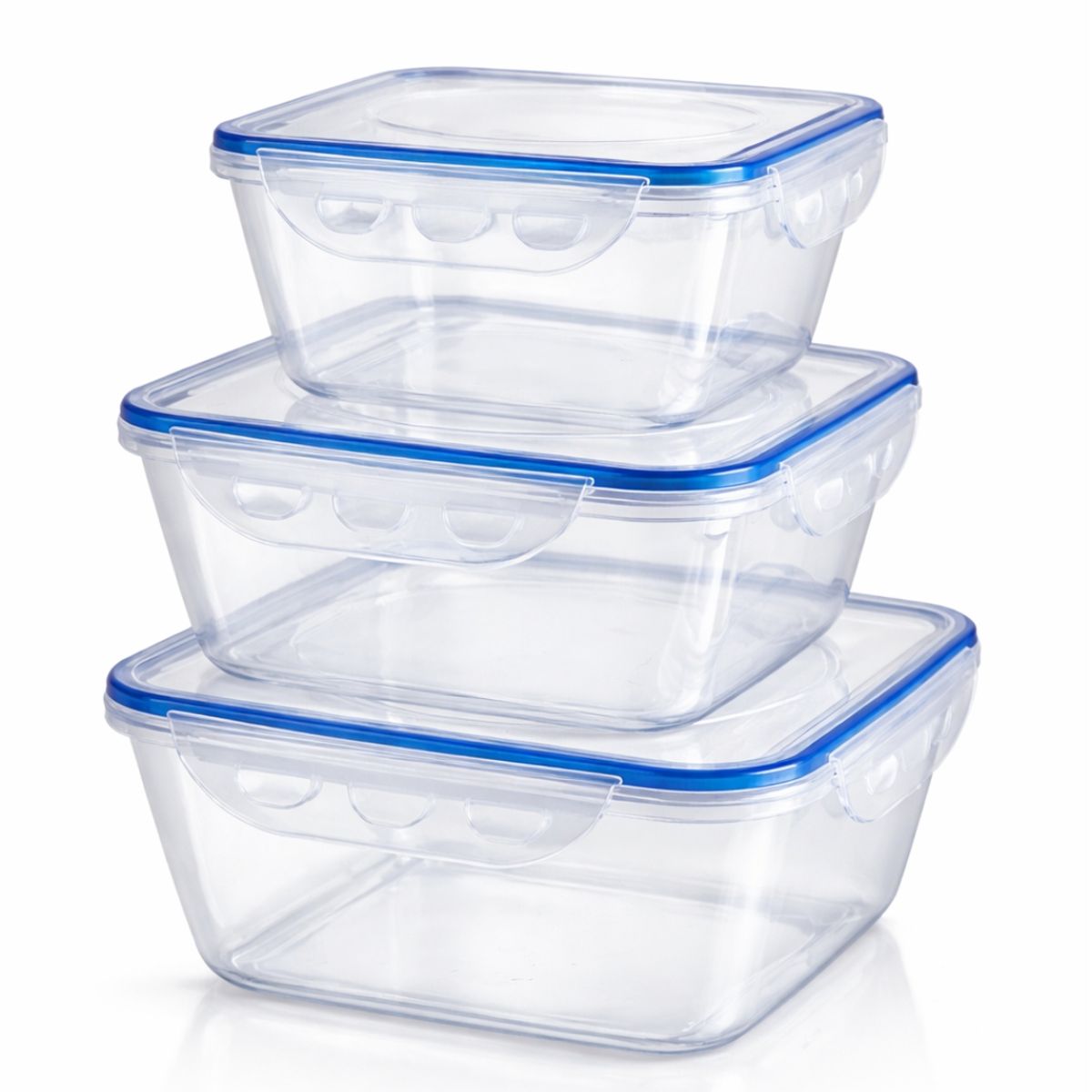 BUFFER FLASK - Set 3 Contenedores Herméticos Multiusos Recipientes Plásticos Con Tapa Kit de Almacenamiento #1 2 3