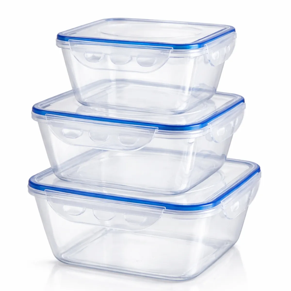 BUFFER FLASK - Set 3 Contenedores Herméticos Multiusos Recipientes Plásticos Con Tapa Kit de Almacenamiento #1 2 3