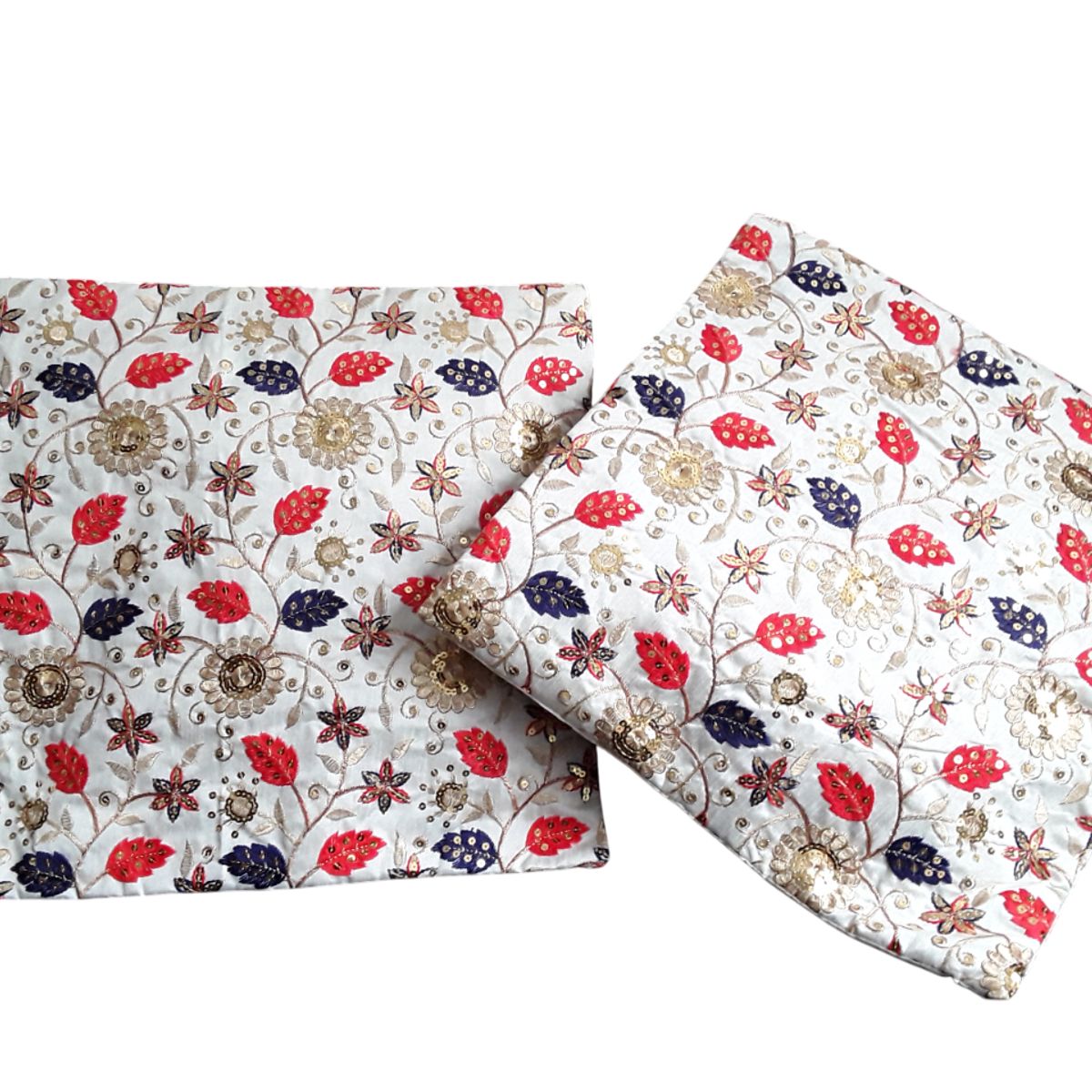 ARTESANAL - 2 FUNDAS BORDADAS PARA COJINES DE 40X40 CMS