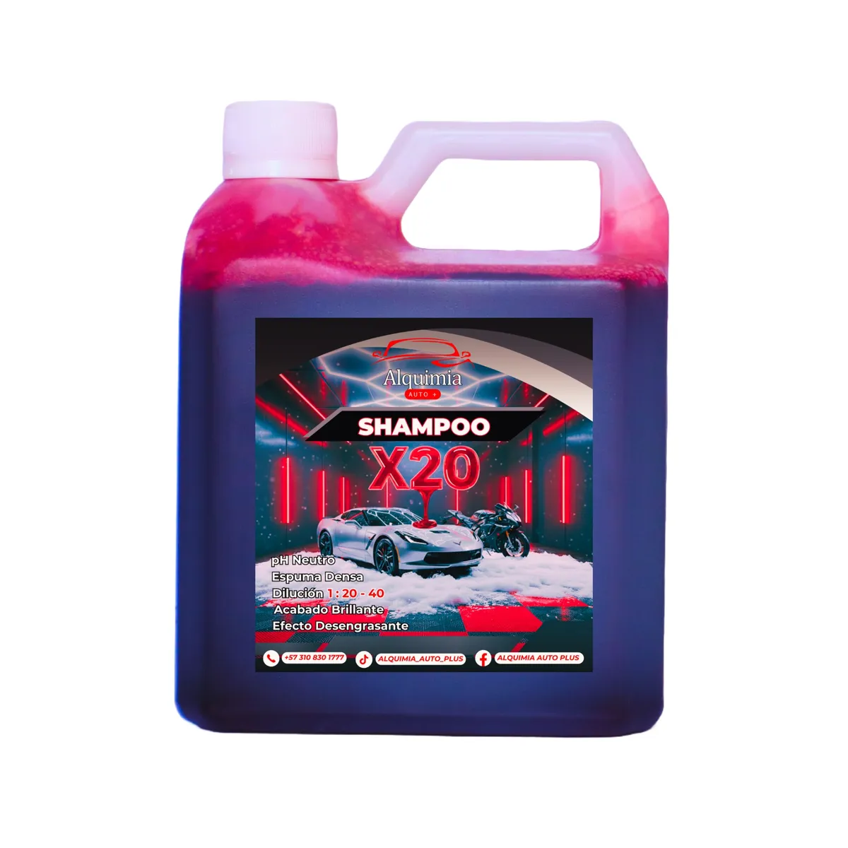 GENERICO - Shampoo X20 Alquimia jabón de pH neutro para lavar carros y motos