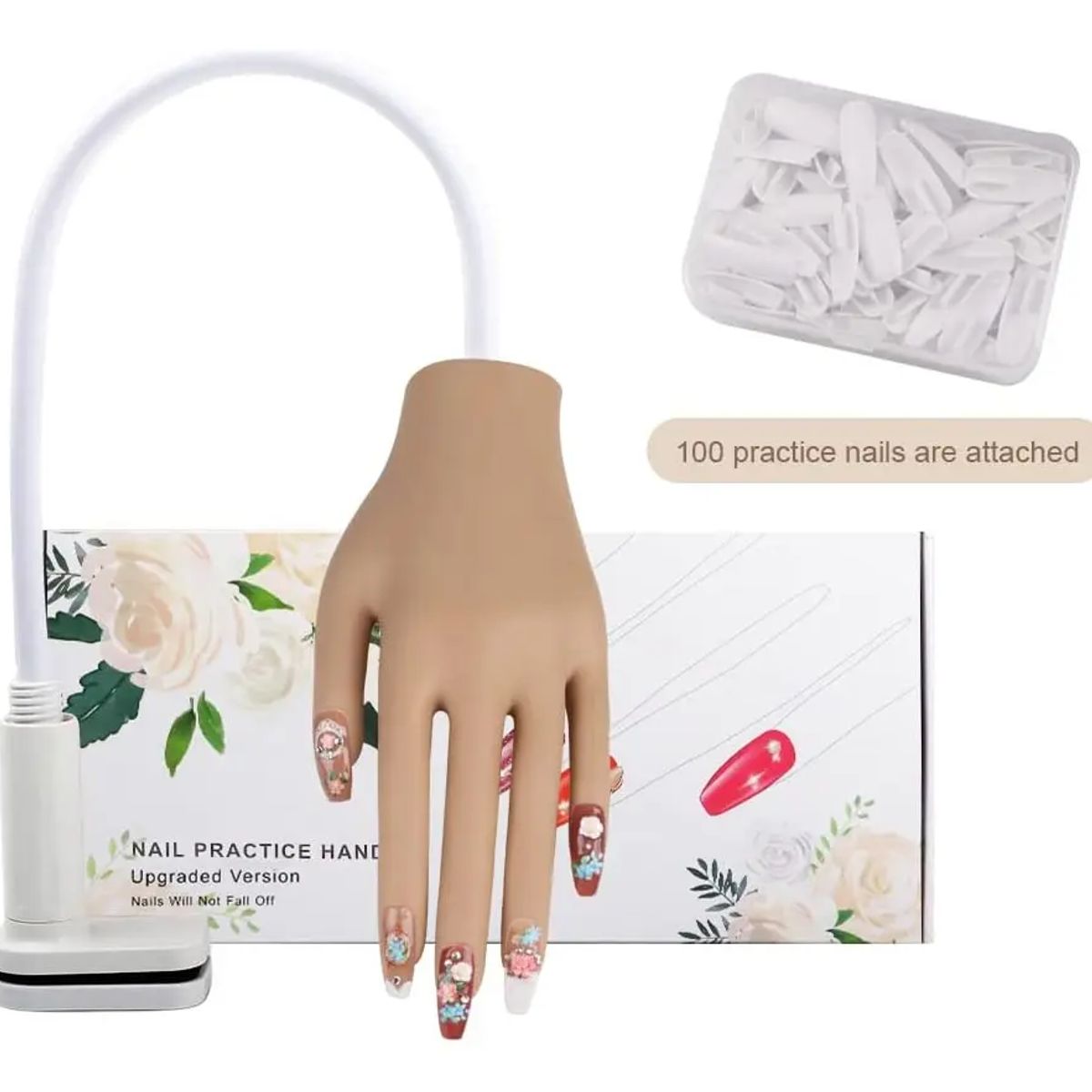 GENERICO - Mano para practica de Manicure Con Soporte Y Accesorios
