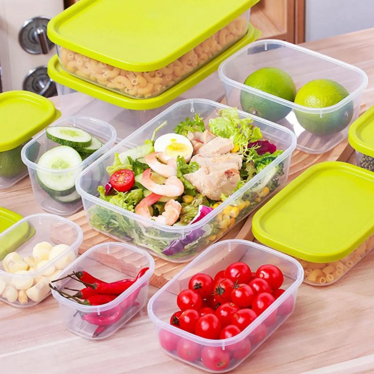 BUFFER FLASK - Set x8 Tuppers Herméticos Para Alimentos  Recipientes De Cocina Multi Tamaño Con Tapas