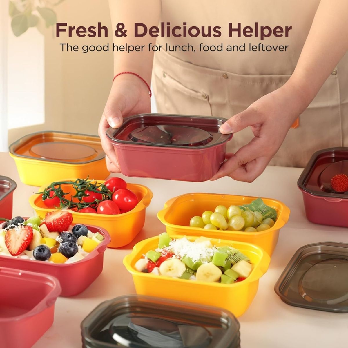 BUFFER FLASK - Contenedores Herméticos Apilables x3  Mantén Tus Alimentos Frescos y Ordenados