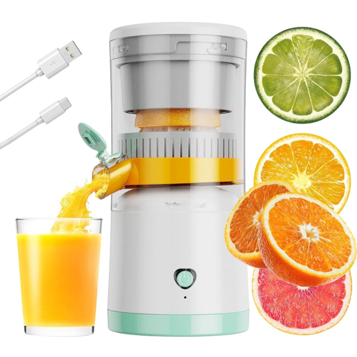 GENERICO - Extractor De Jugos Cítricos Eléctrico Exprimidor Automático De Naranjas Con Filtro Antipulpa 12x24cm