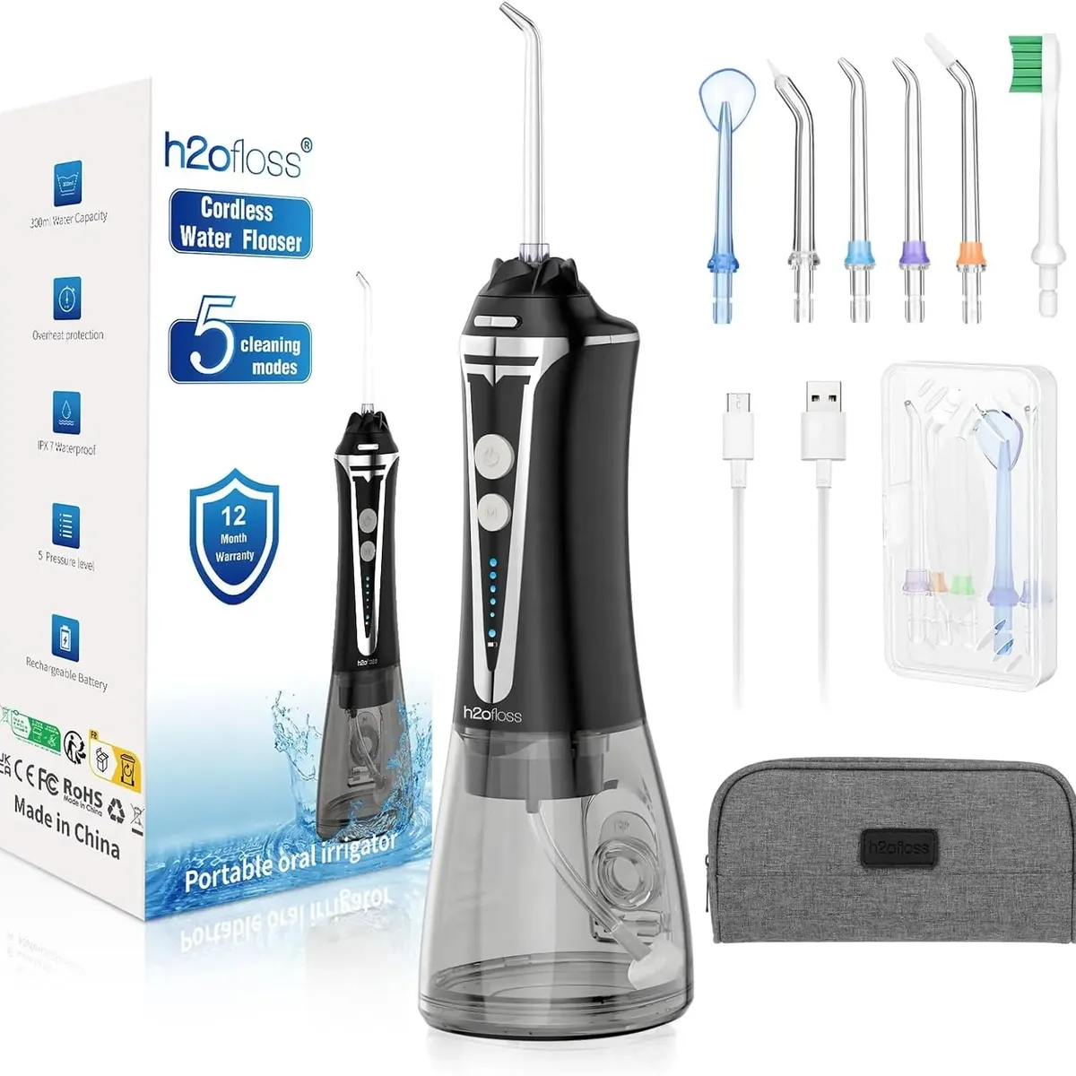 TY - Irrigador Bucal H2Ofloss Dental Limpieza Cuidado Oral