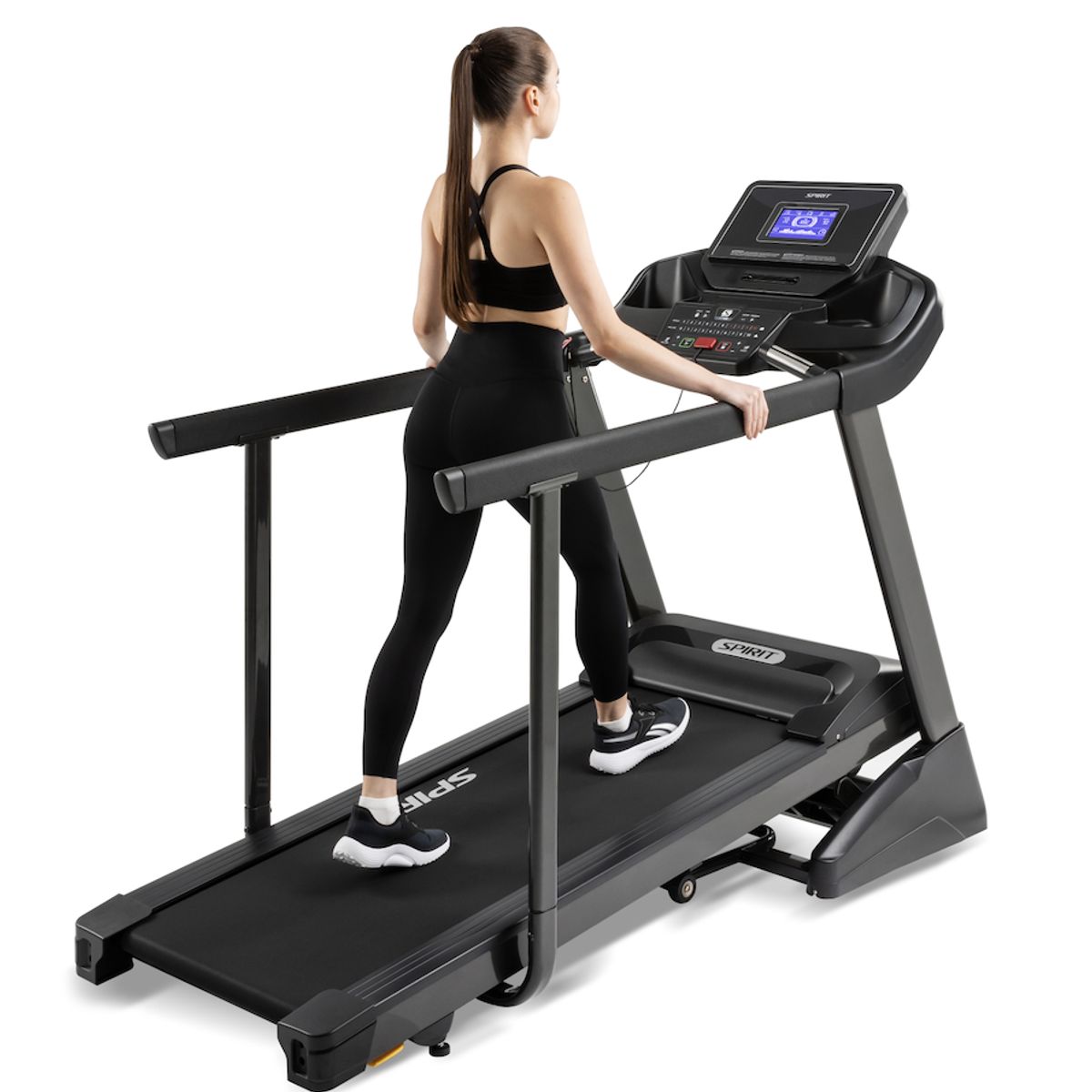 SPIRIT - Caminadora Trotadora Premium XT185 Barandas Apoyo Extendidas Baja Velocidad Inicial 0.5Kmh