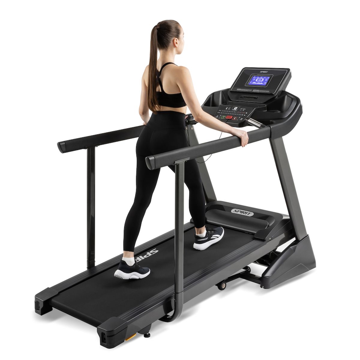 SPIRIT - Caminadora Trotadora Premium XT185 Barandas Apoyo Extendidas Baja Velocidad Inicial 0.5Kmh