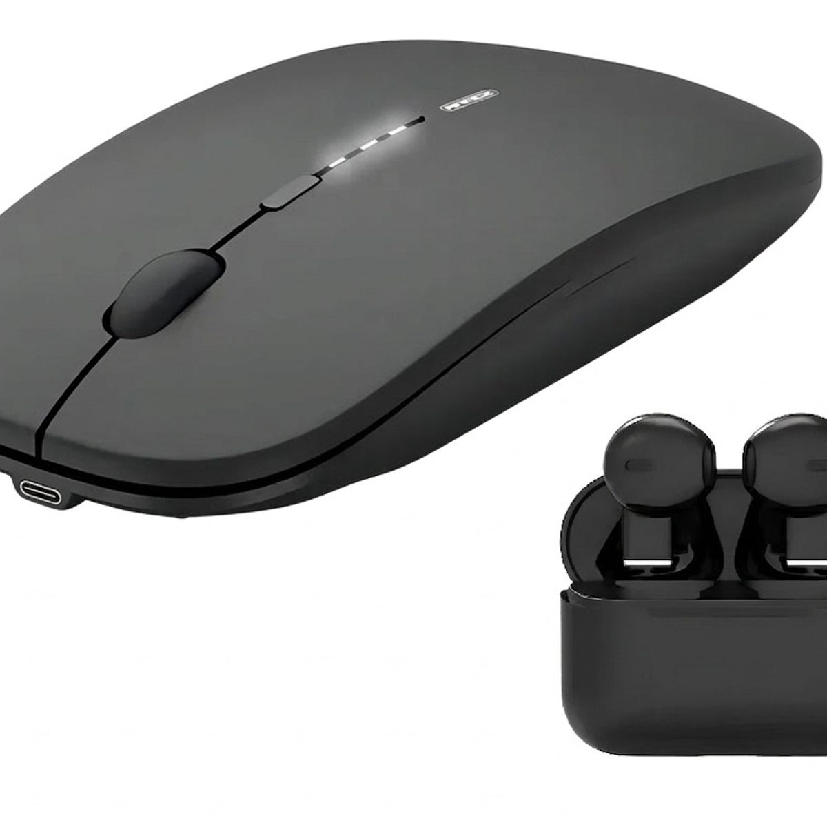 AOA - Mouse Inalámbrico recargable ergonomico led + obsequio Audifonos Inalambricos