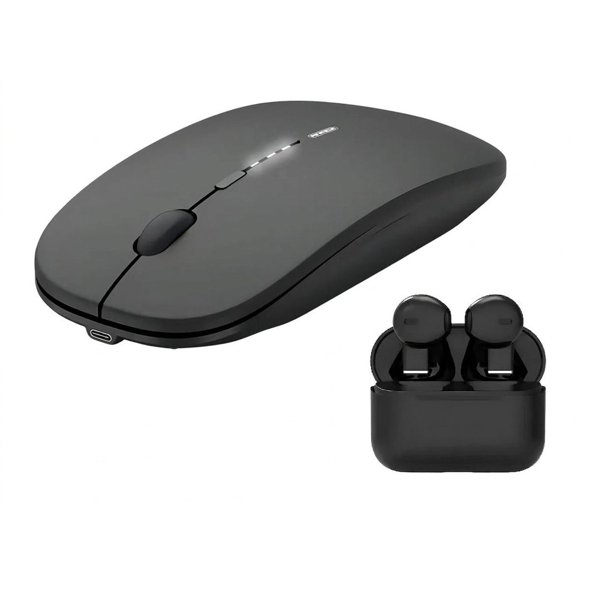 AOA - Mouse Inalámbrico recargable ergonomico led + obsequio Audifonos Inalambricos