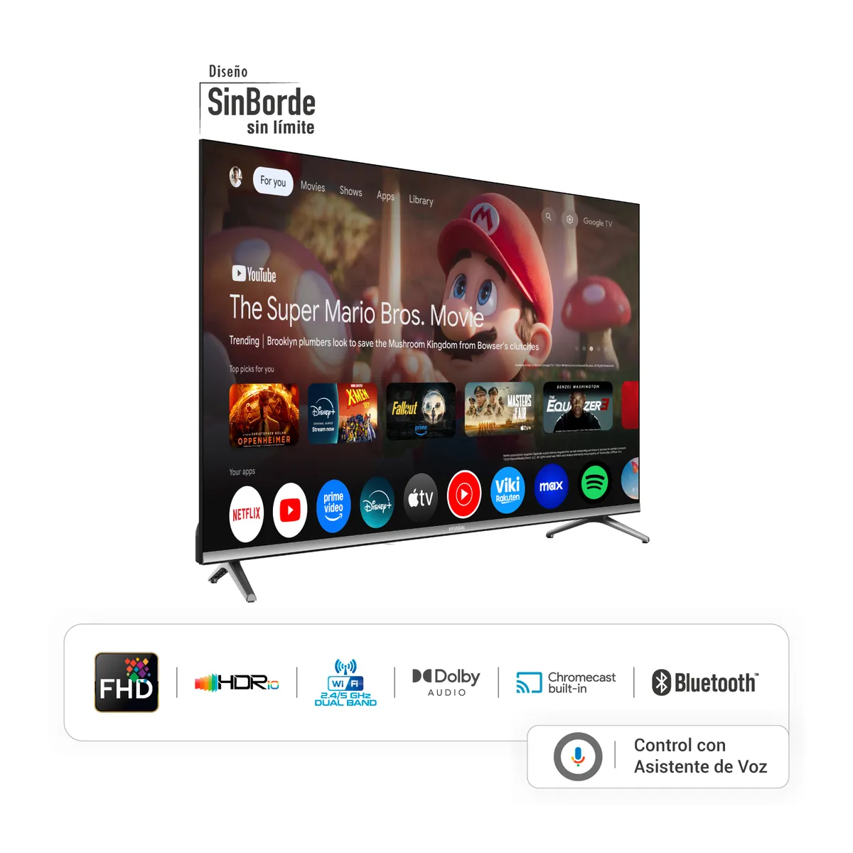 HYUNDAI - Smart Tv 43 Qled Hyundai Full Hd Hyled4326qg Google Tv