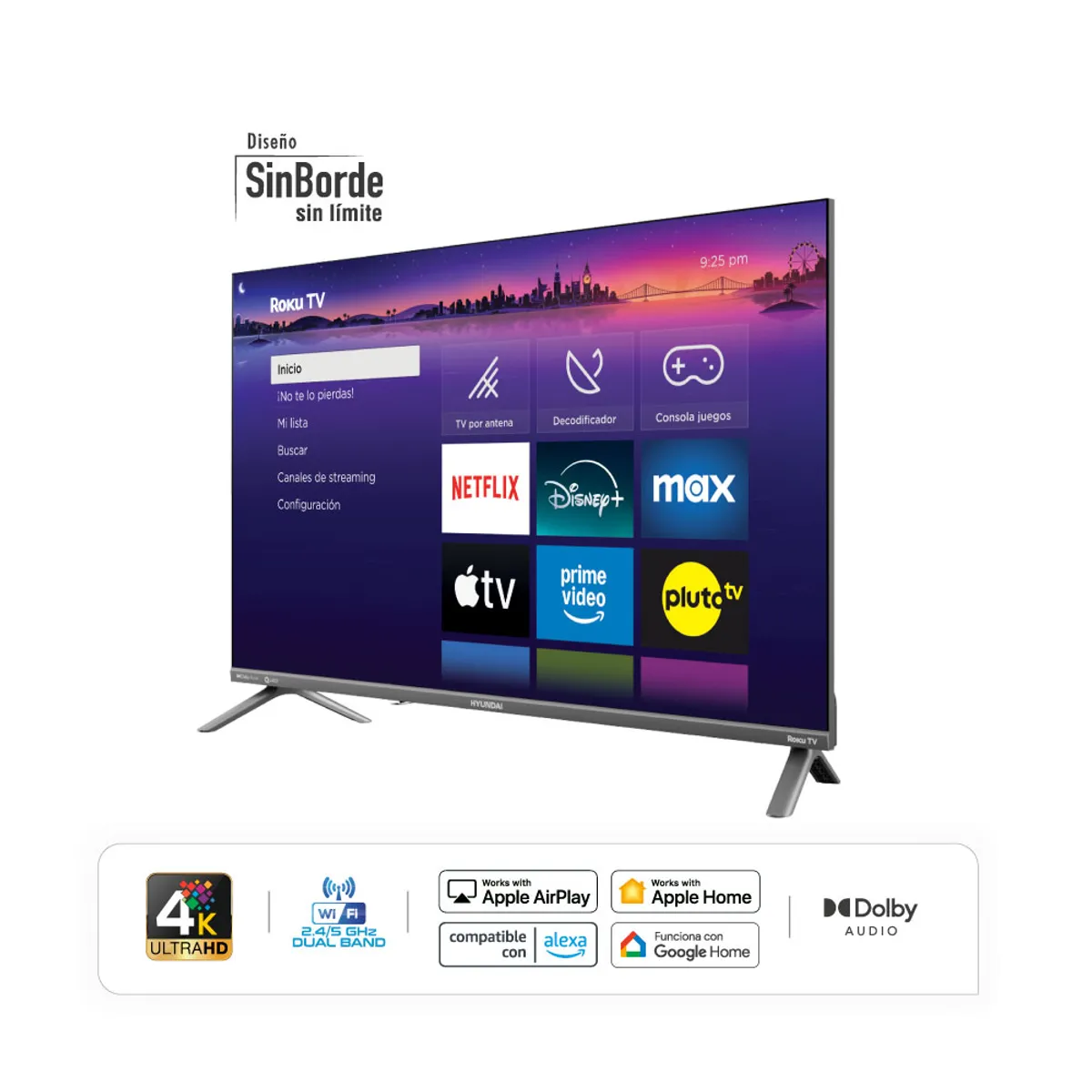 HYUNDAI - Televisor Hyundai QLED 32 HD - Roku TV