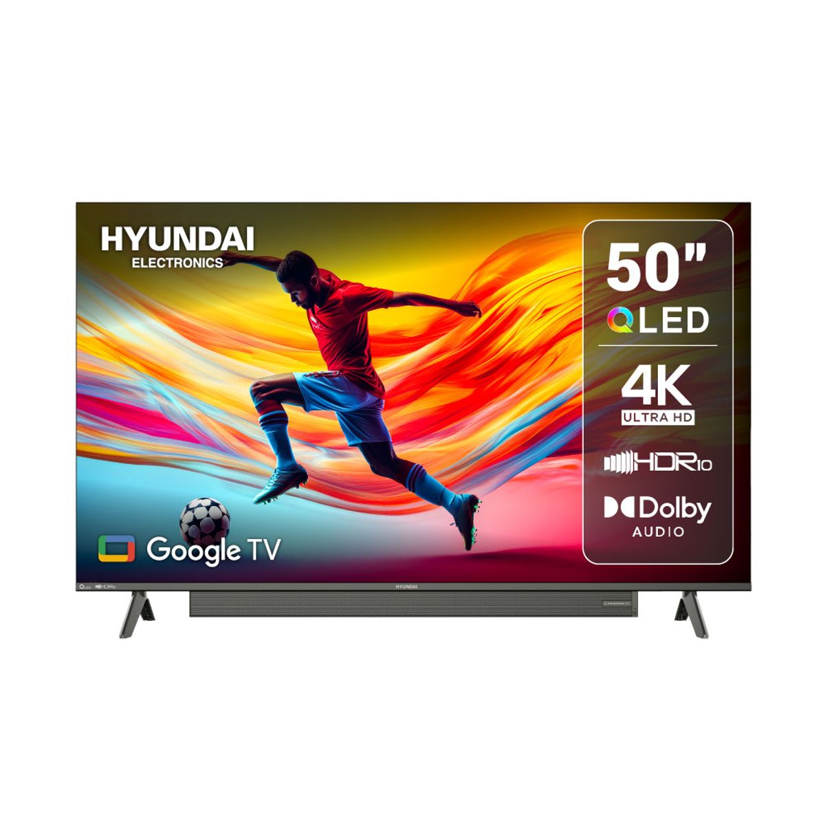 HYUNDAI - Televisor Hyundai QLED SMART 4K UHD 50 pulgadas Google TV - BARRA INCLUIDA