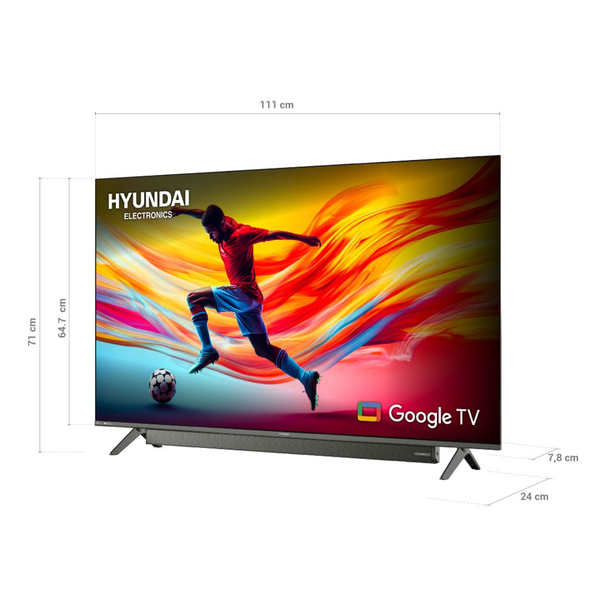 HYUNDAI - Televisor Hyundai QLED SMART 4K UHD 50 pulgadas Google TV - BARRA INCLUIDA