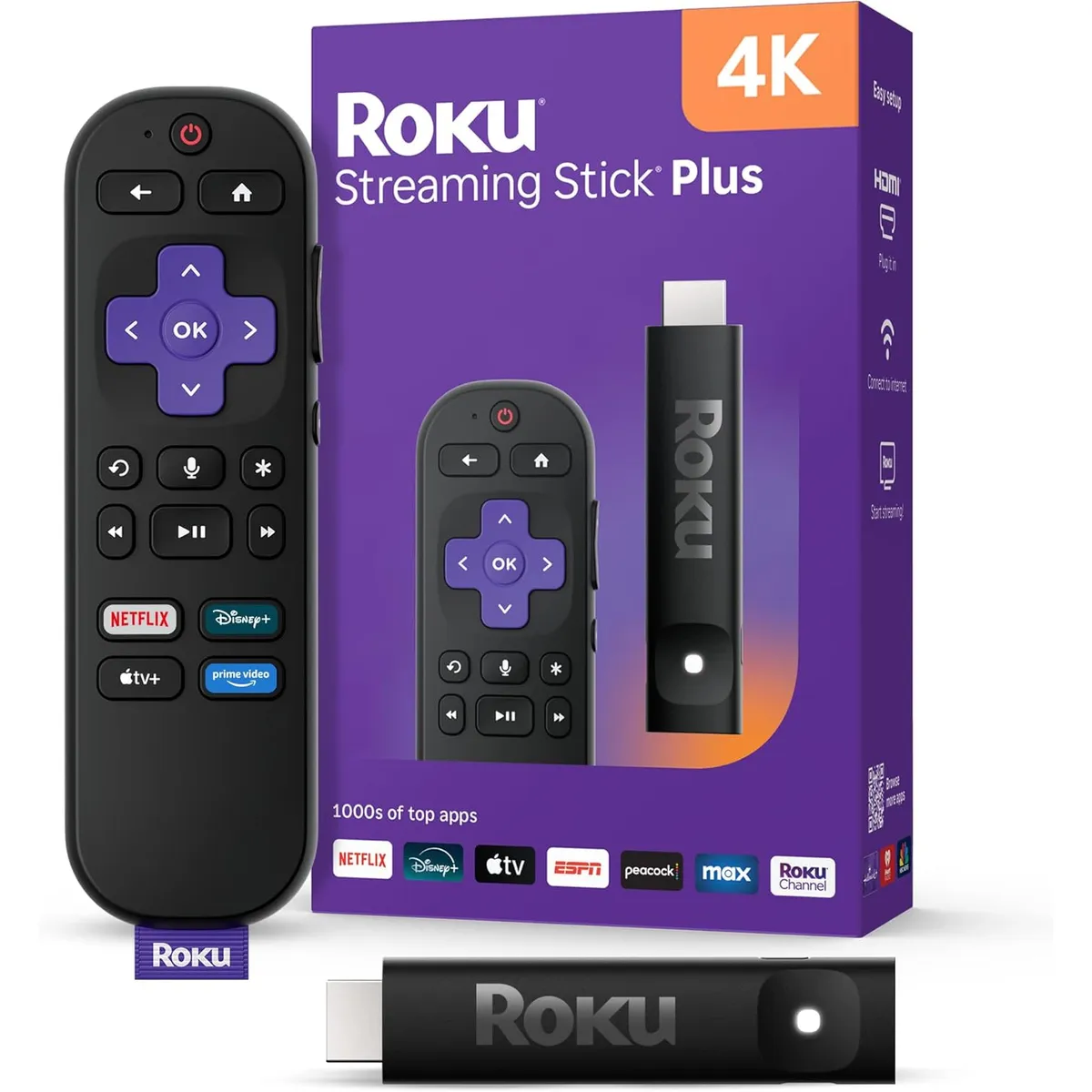 ROKU - Roku Streaming Stick Plus - 4K & HDR con control por voz