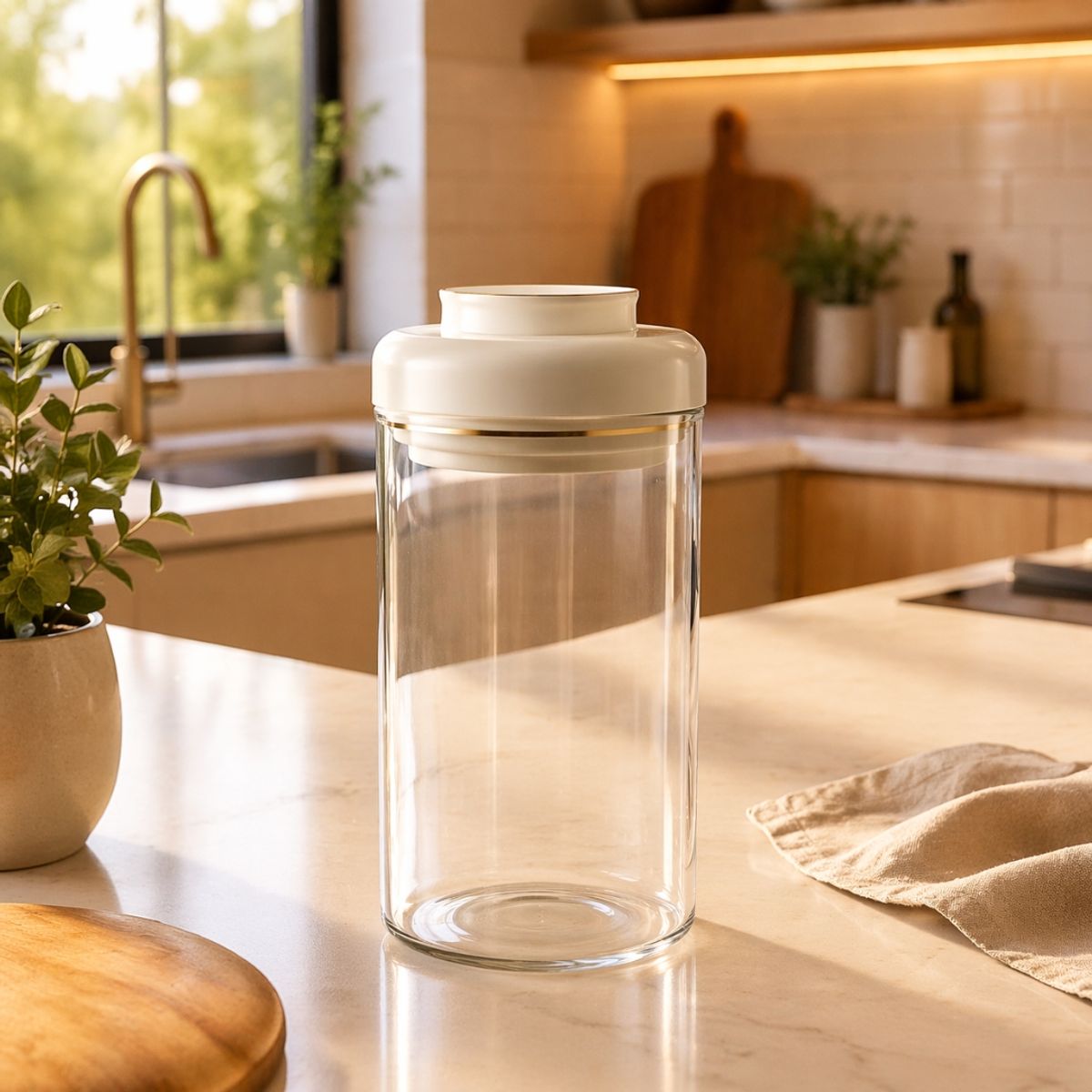 BUFFER FLASK - Recipiente De Vidrio Para Almacenamiento 17x9.5 cm Contenedor De Alimentos Cocina
