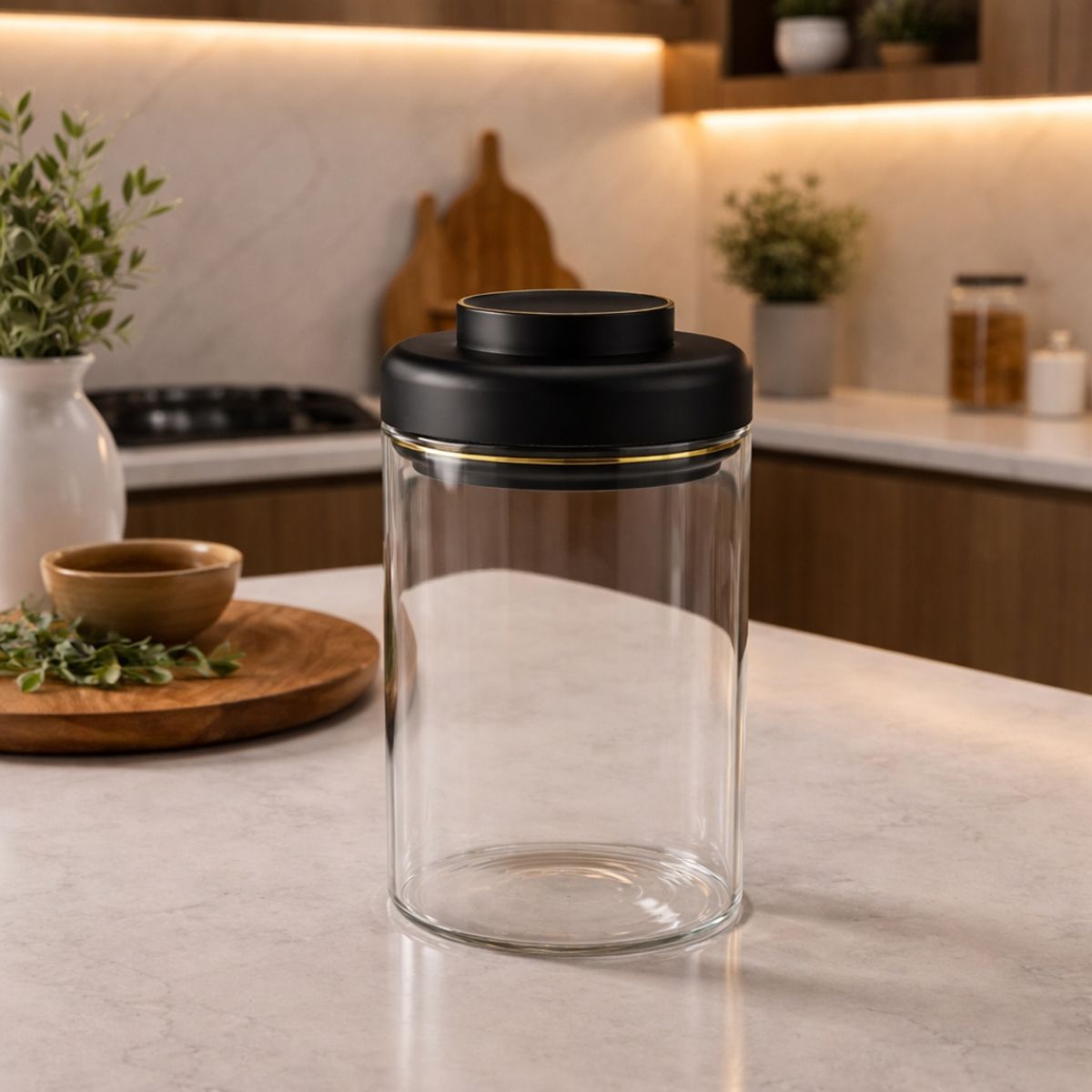 BUFFER FLASK - Recipiente De Vidrio Para Almacenamiento 22x9.5 cm Contenedor De Alimentos Cocina