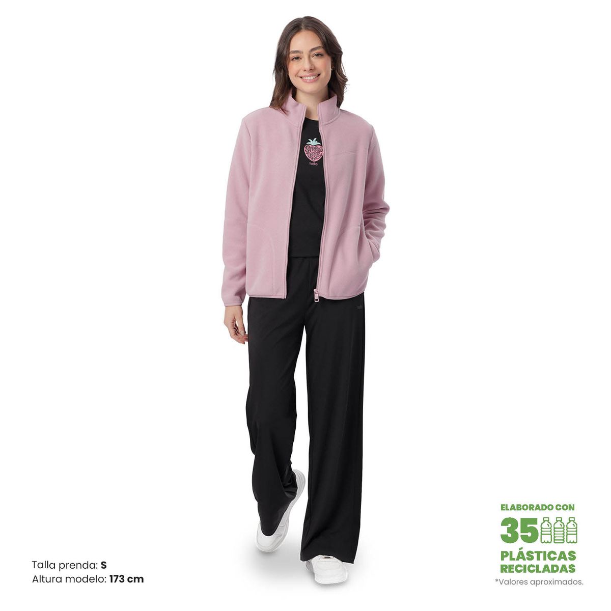TOTTO - Buzo Tipo Sudadera Abierta Micro Polar Flizally Morado Mujer