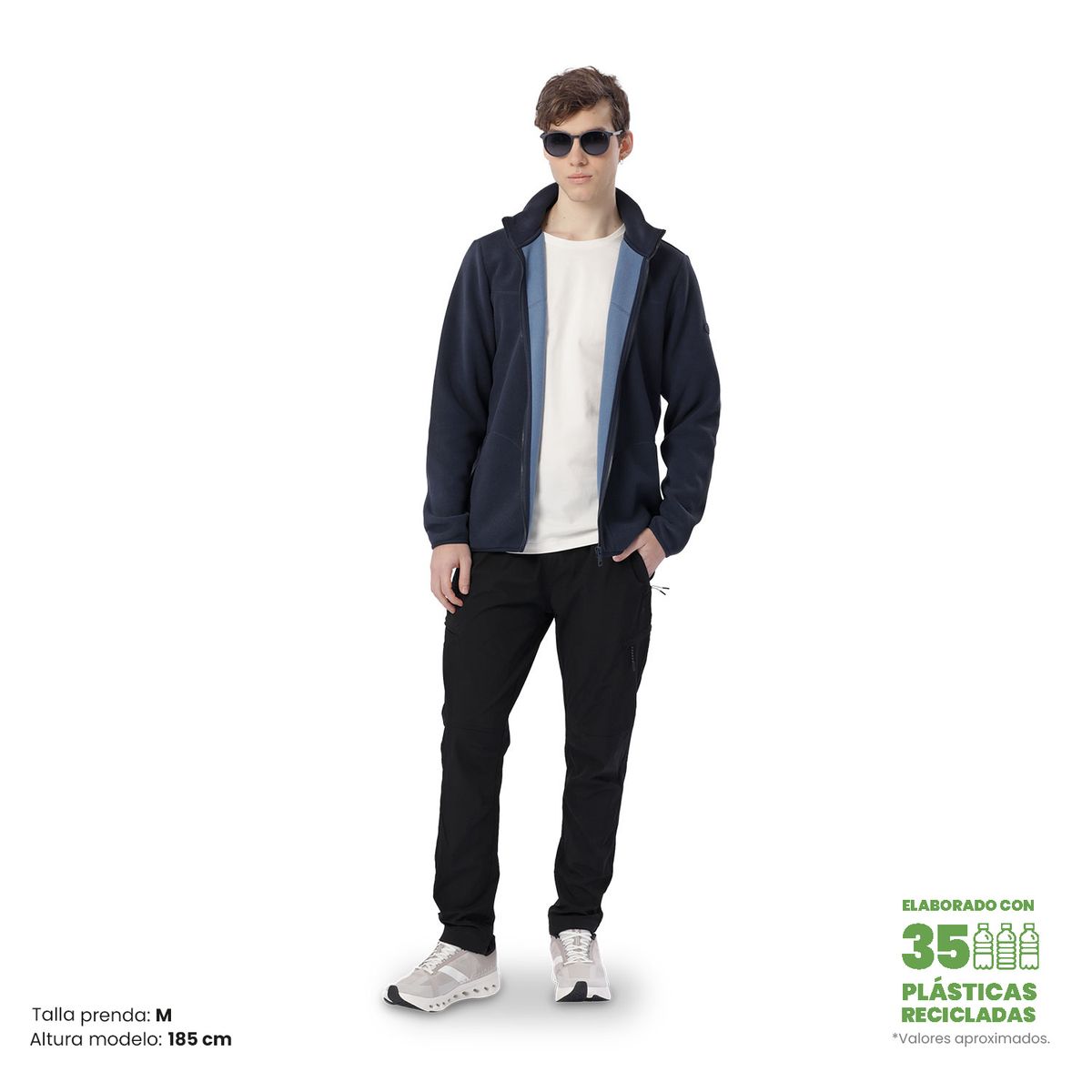 TOTTO - Buzo Sudadera Abierta Micro Polar Flizo Azul Hombre Totto