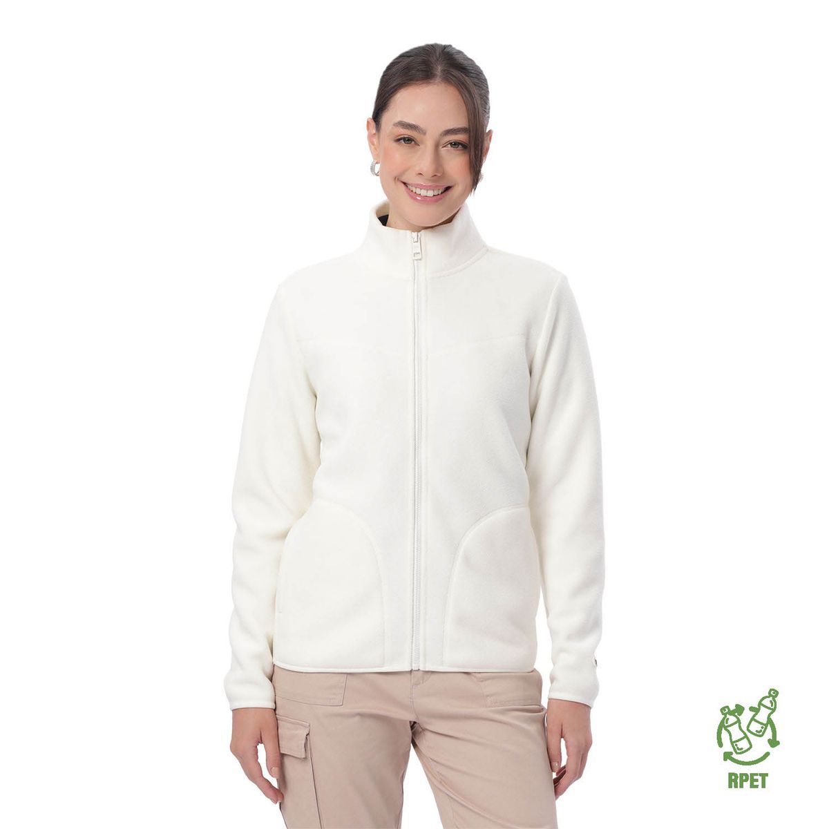 TOTTO - Buzo Tipo Sudadera Abierta Micro Polar Flizally Blanco Mujer