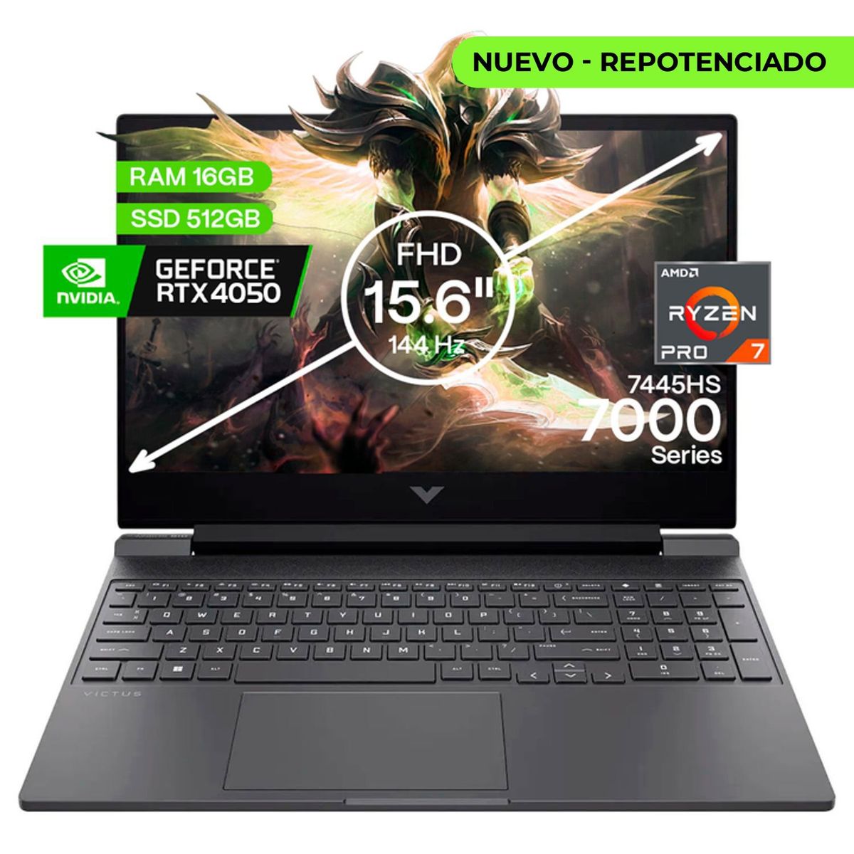 HP - Portátil Gamer Hp Victus AMD Ryzen 7 16GB512GB RTX 4050 6GB