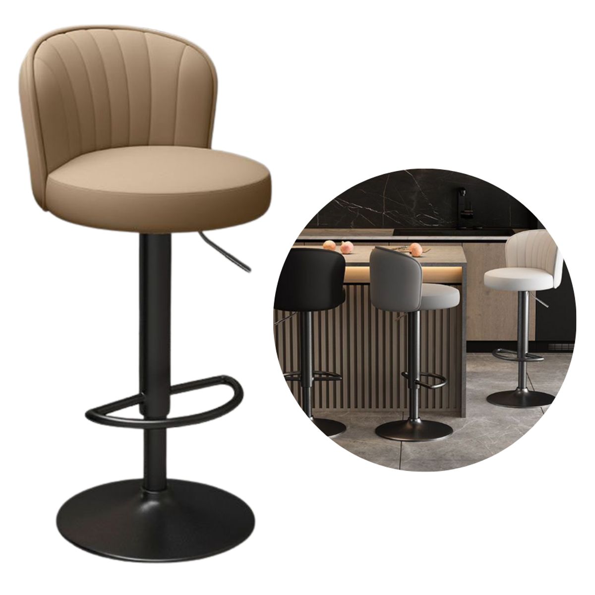 MULTIPLACE COLOMBIA - Silla para Barra o Bar giratoria con Altura Ajustable-