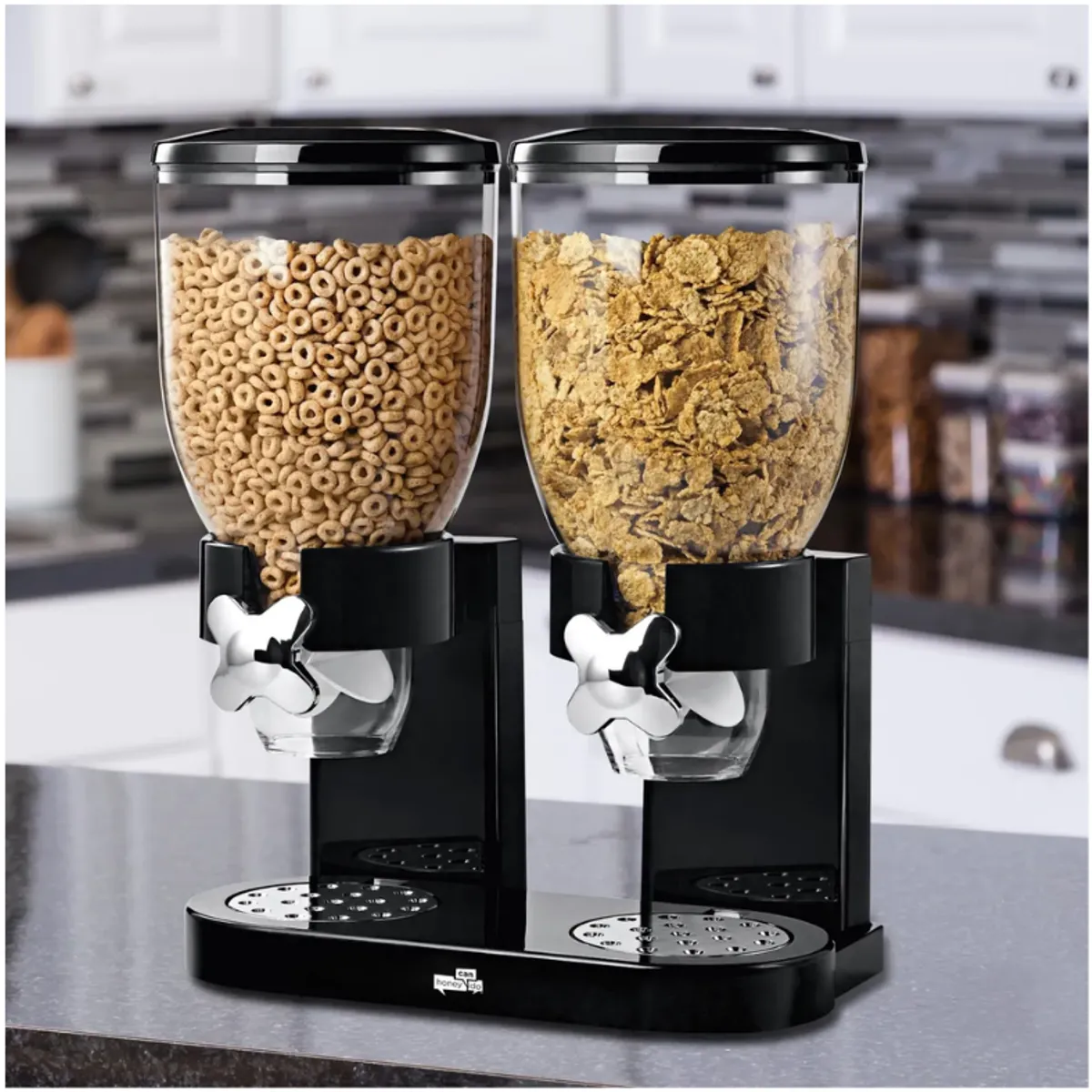 AMERICAN GENERICS - Dispensador De Alimentos Secos Granos Doble Control Caramelos Cereales