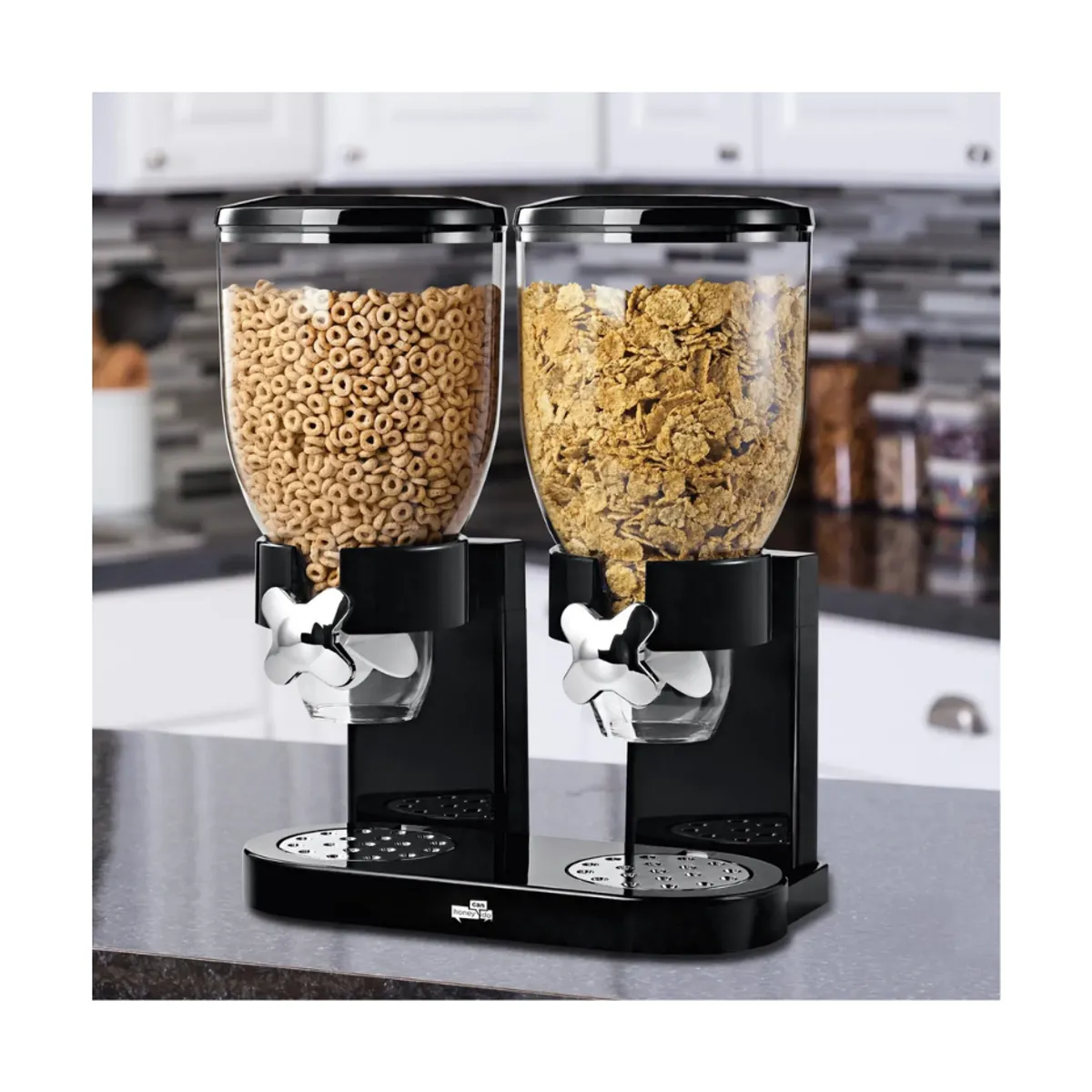 AMERICAN GENERICS - Dispensador De Alimentos Secos Granos Doble Control Caramelos Cereales