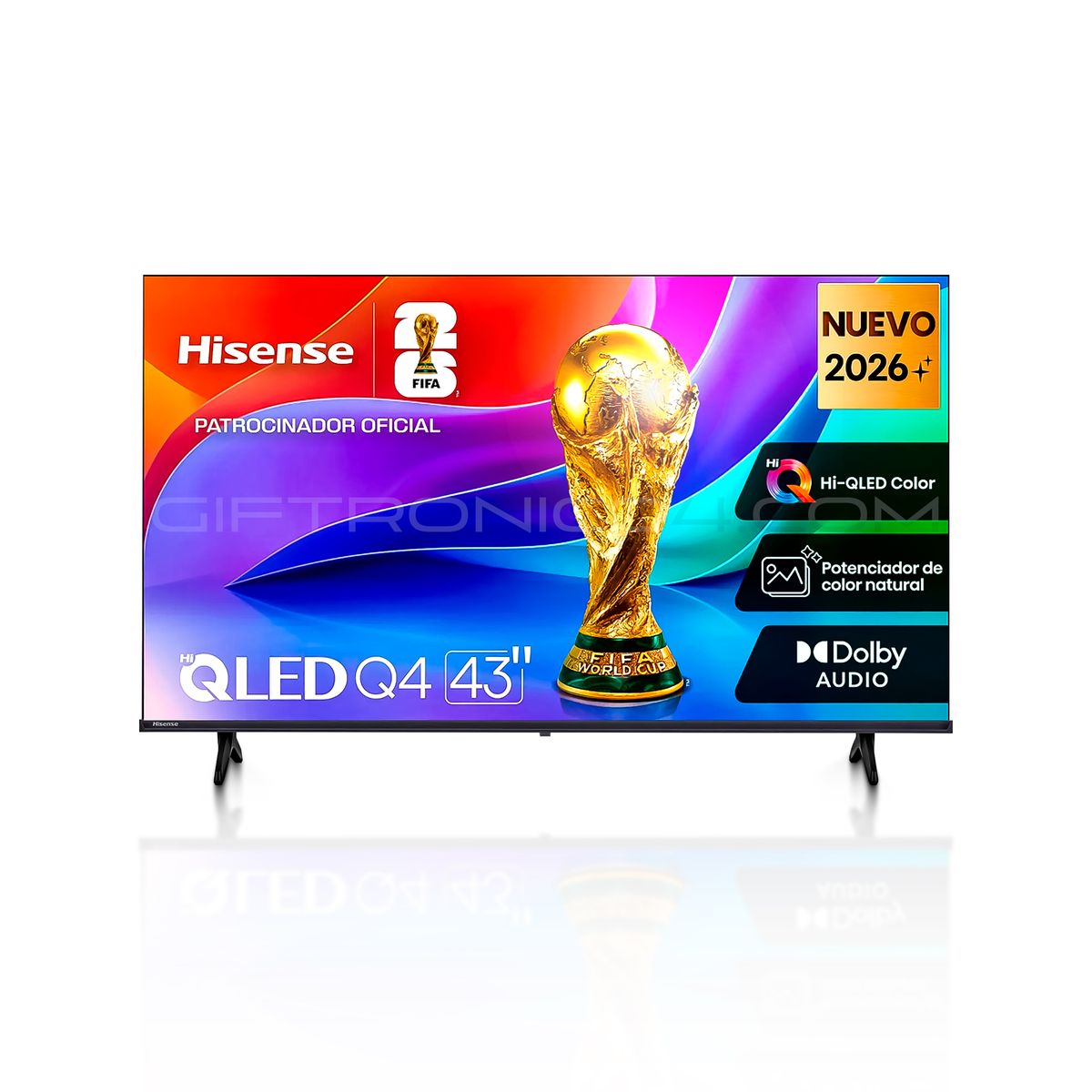 HISENSE - Televisor Smart TV Hisense 43 QLED Q4SV Colores Vibrantes y Diseño Elegante.