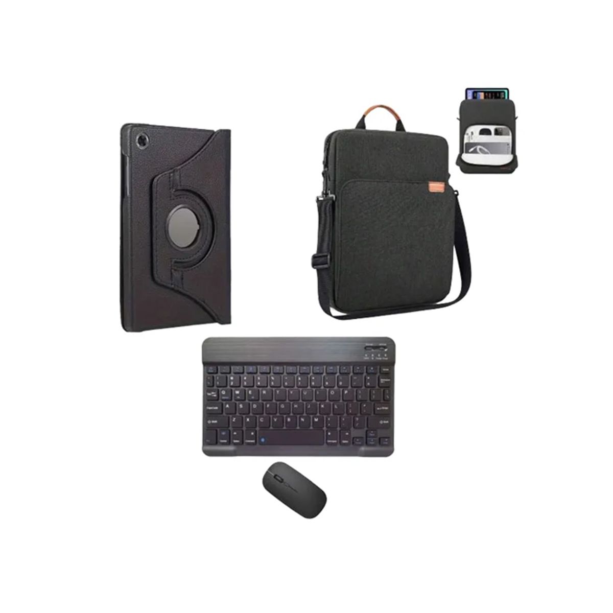 GENERICO - Estuche 360 Para Tablet + Teclado + Mouse + Bolso para honor pad x8a negro