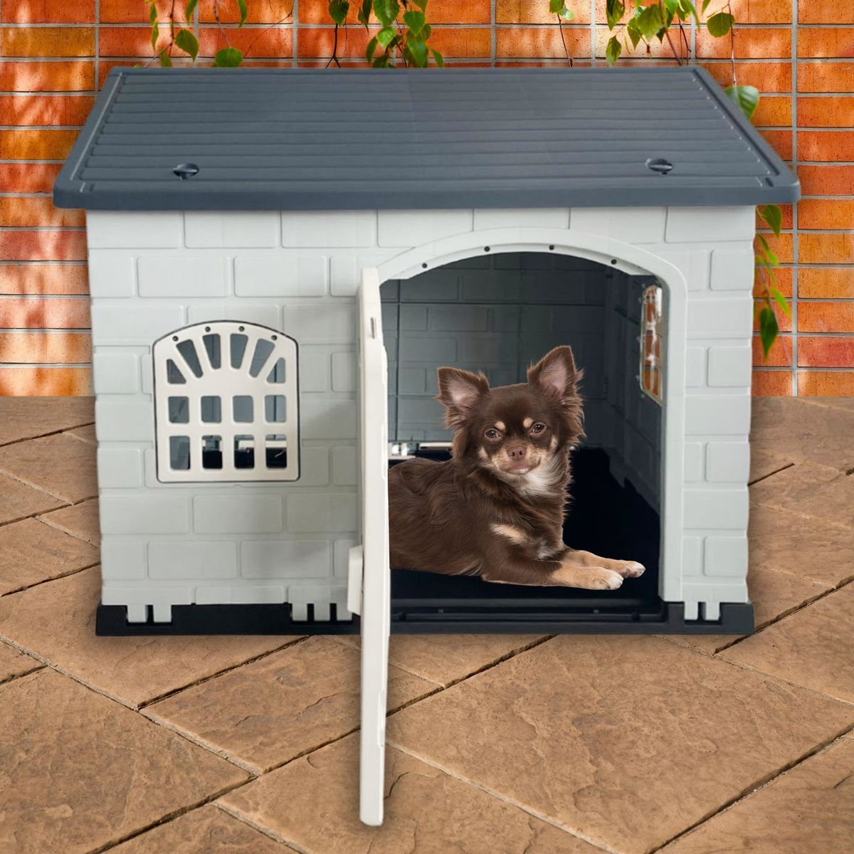 GENERICO - Casa Perro Gato Resistente Rígido Plástico Raza Medina