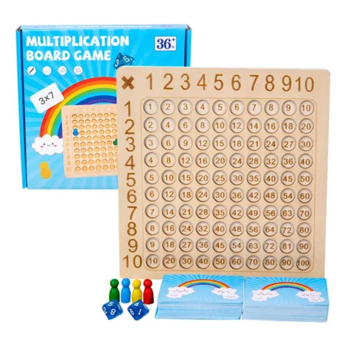 GENERICO - Tabla De Multiplicar Montessori En Madera Juguete Educativo Matemáticas