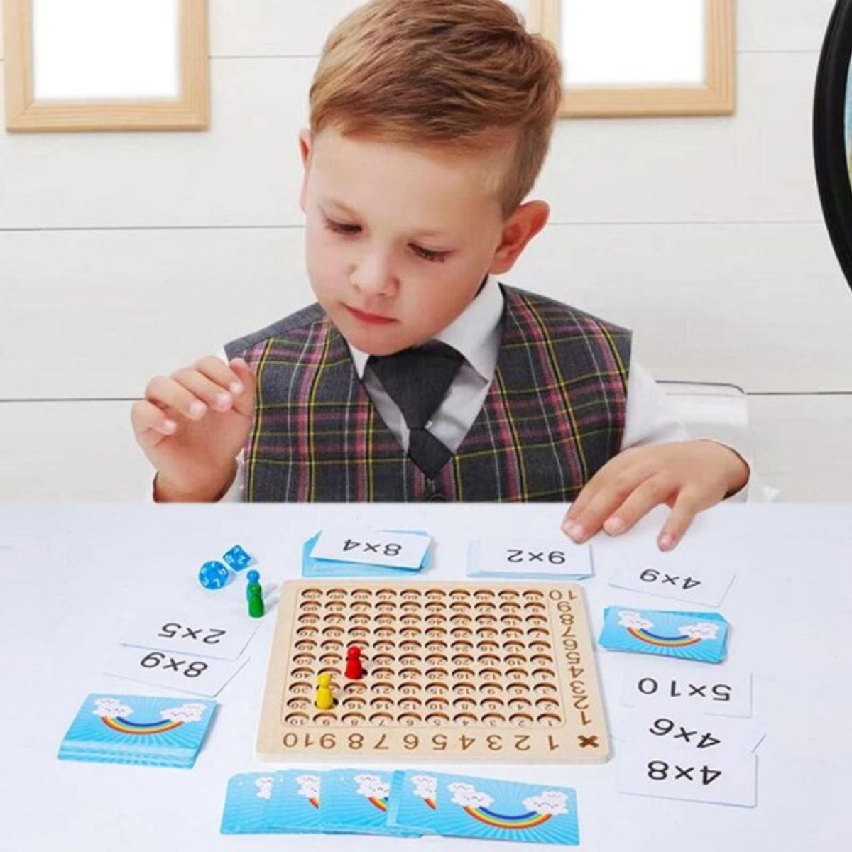 GENERICO - Tabla De Multiplicar Montessori En Madera Juguete Educativo Matemáticas