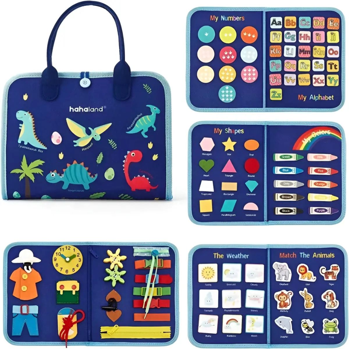 GENERICO - Libro Sensorial Montessori De Tela Juguete Didáctico Para Bebés y Niños