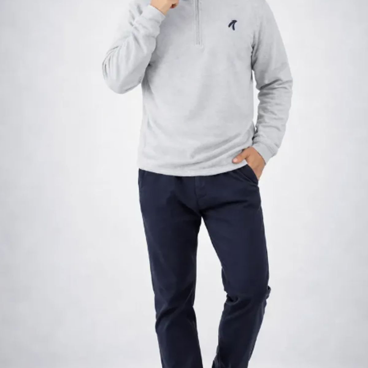 ADVANCE - Buzo Sudadera Fleece Beige Algodón Unisex Color Gris Claro