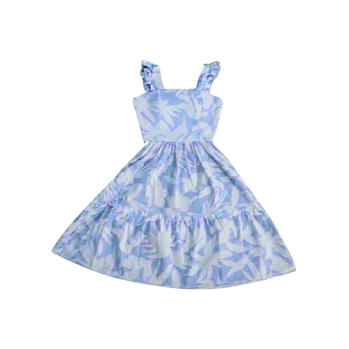 BIGBOYS - Vestido Malteada Flores Cielo Azul Niña - Talla 6