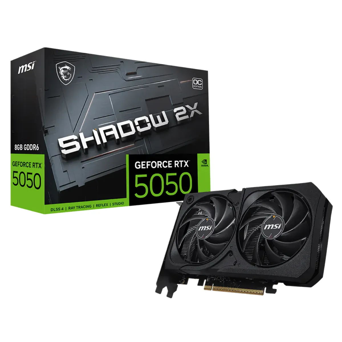 MSI - TARJETA GRAFICA MSI GeForce RTX 5050 Shadow 2X OC 8GB GDDR6 - DLSS 4 - Ray Tracing - PCIe 5.0