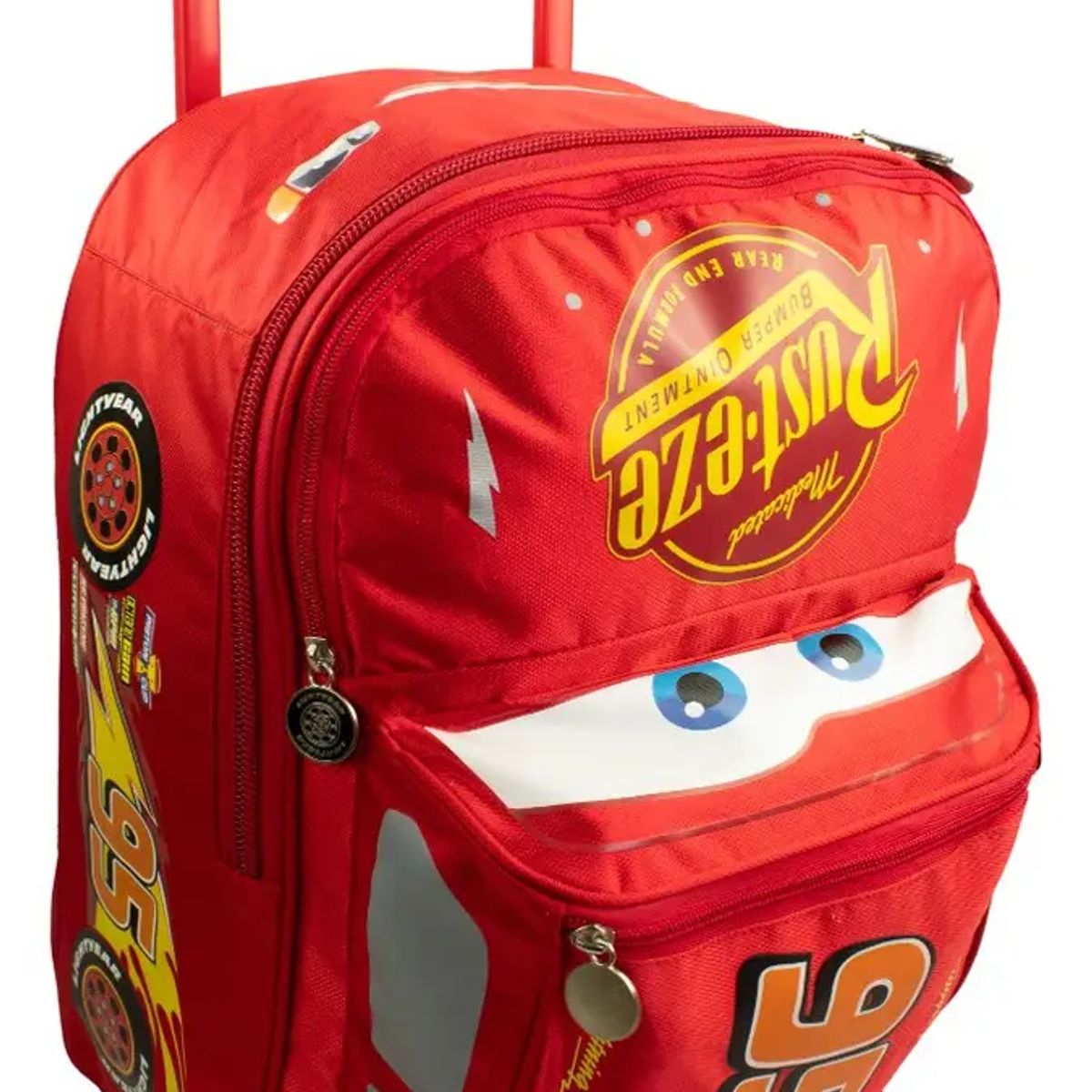 DISNEY - Morral Escolar Infantil Con Ruedas Primaria Cars 40cm Rojo Cars