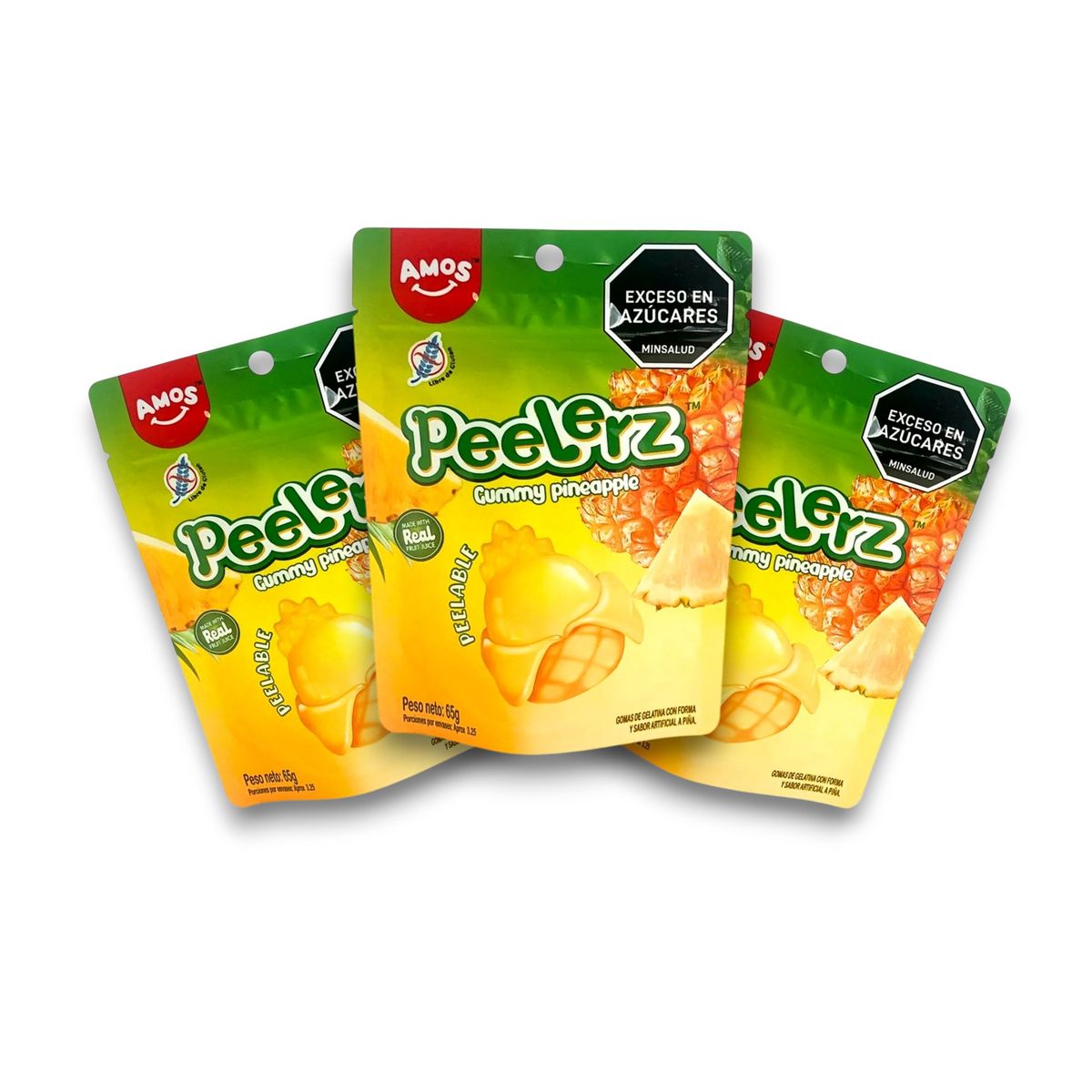 GARABATOS - Gomas Peelerz Piña Amos Doypack 65g X3Uds