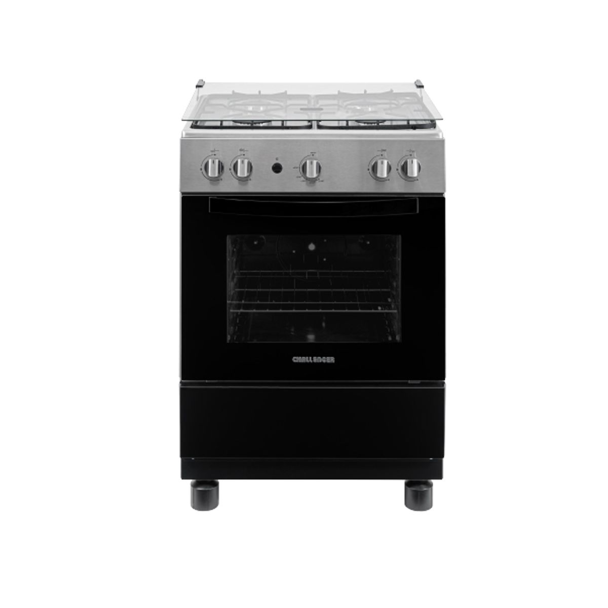 CHALLENGER - Estufa De Piso 4 Puestos Con Horno Gas Natural Negra 60cm Negro