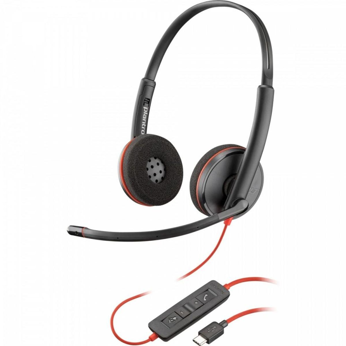 HP - Audífonos HP Poly Blackwire 3220 USB-C con Adaptador USB-A