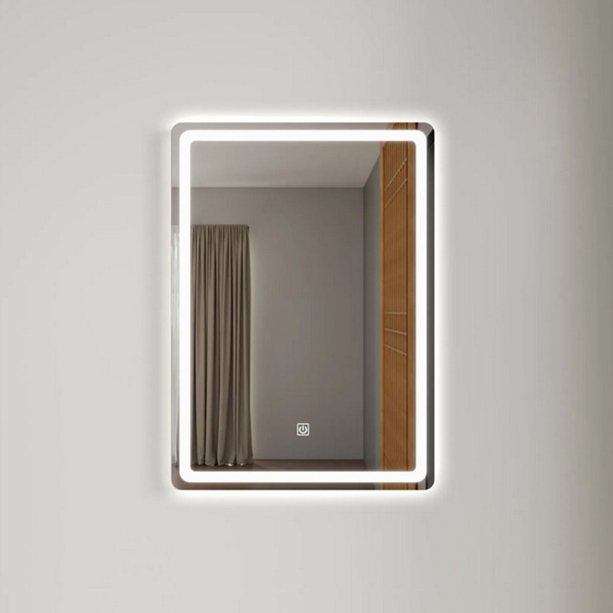 GENERAL - Espejo Rectangular  70 x 50 luz Led con boton luz neutra