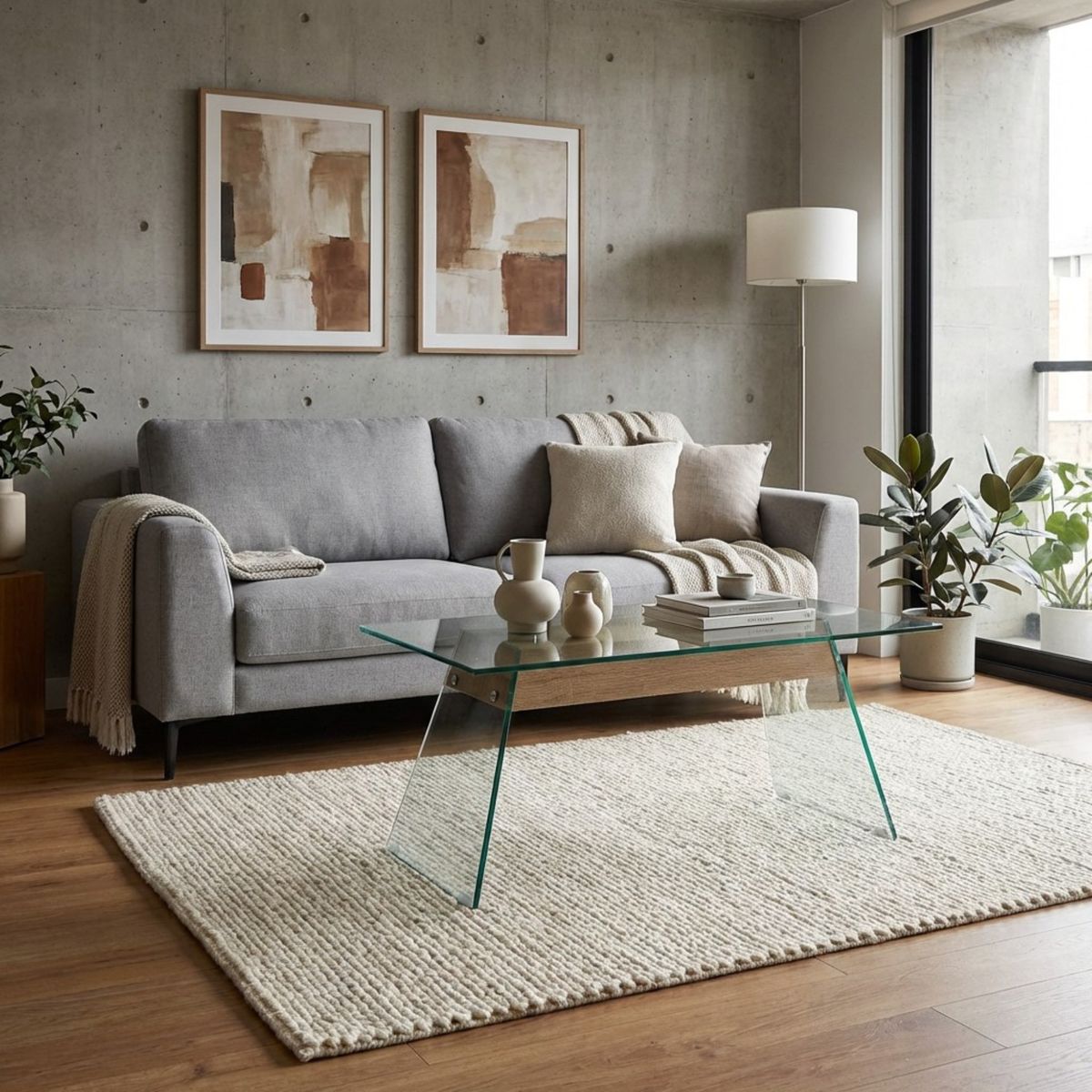 MUEBLES FIOTTI - Mesa de Centro Vidrio Rina 90x50 cm