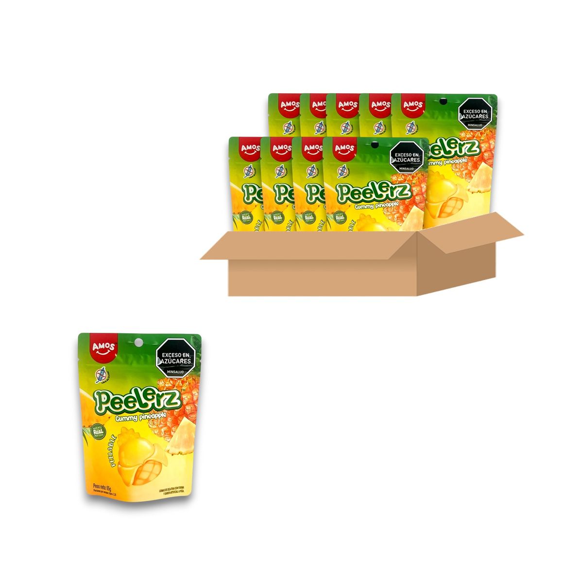 GARABATOS - Gomas Peelerz Piña Amos Doypack 65g X9uds