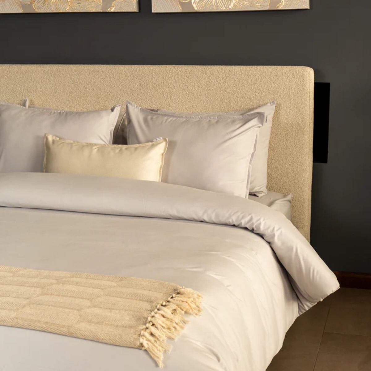 AMARE HOME - Funda de Plumón o Duvet cover Gris Perla Sencillo - Colección Pastello Color Gris Claro