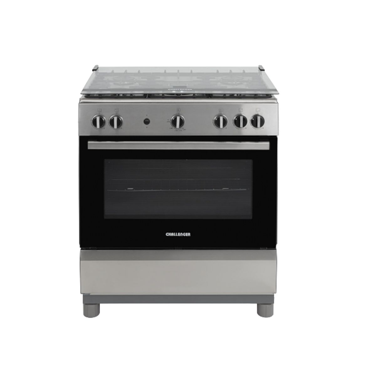 CHALLENGER - Estufa De Piso 5 Puestos Con Horno Gas Natural Negra 76cm Negro