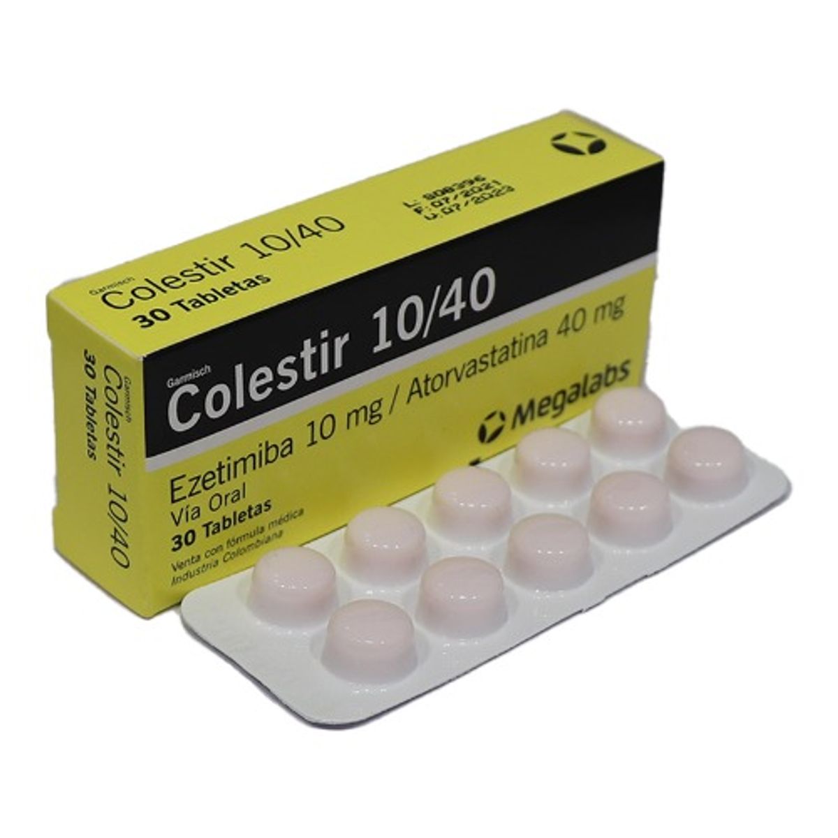 MEGALABS - COLESTIR 10/40 MG CAJA 30 TABLETAS