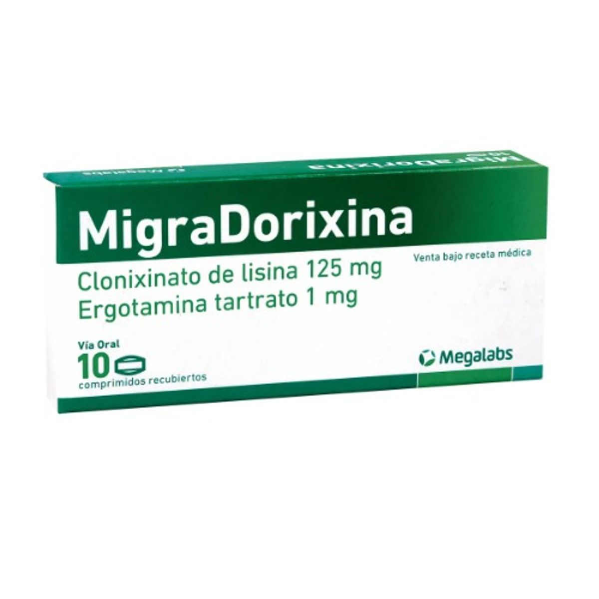MEGALABS - MIGRADORIXINA 125+1 MG CAJA 10 COMPRIMIDOS