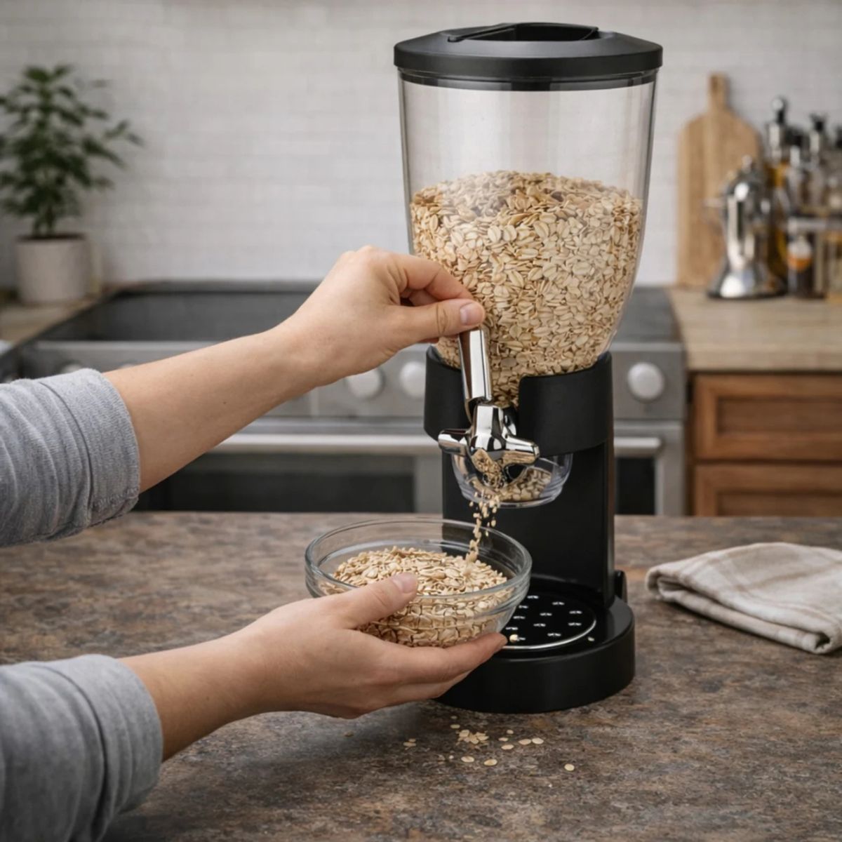 GENERICO - Dispensador De Cereales De 2L En Plástico  Ideal Para Arroz, Granos y Snacks