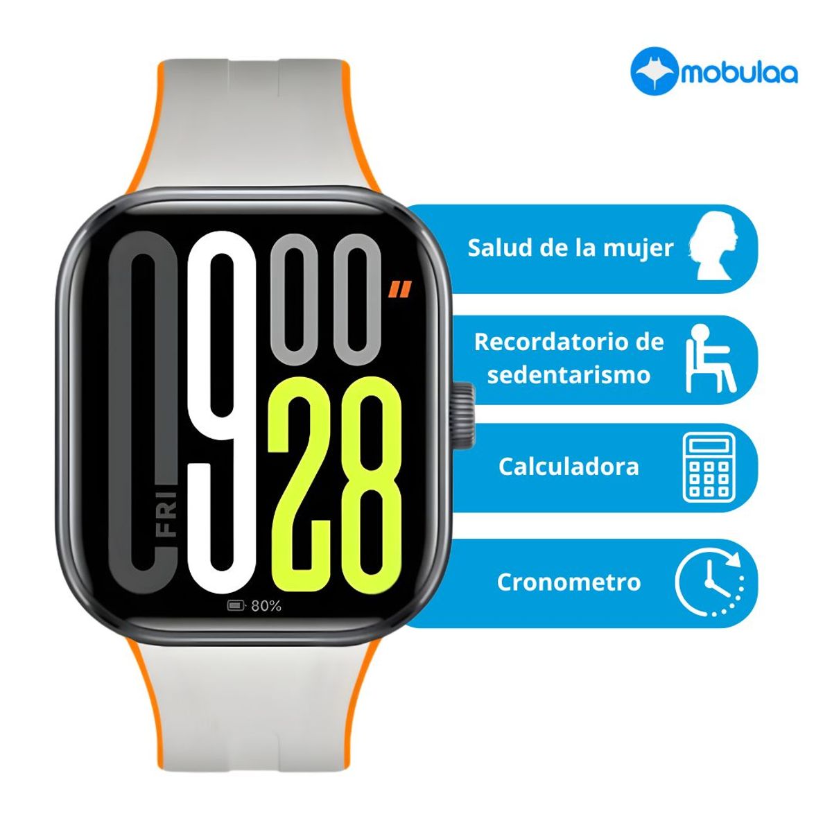MOBULA - Reloj Inteligente AURAFIT UB6PRO - Blanco